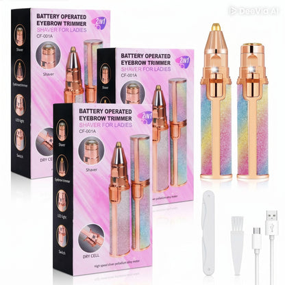 2-in-1 Rechargeable Eyebrow Trimmer & Shaver -CAMBO Offer 3 BOX