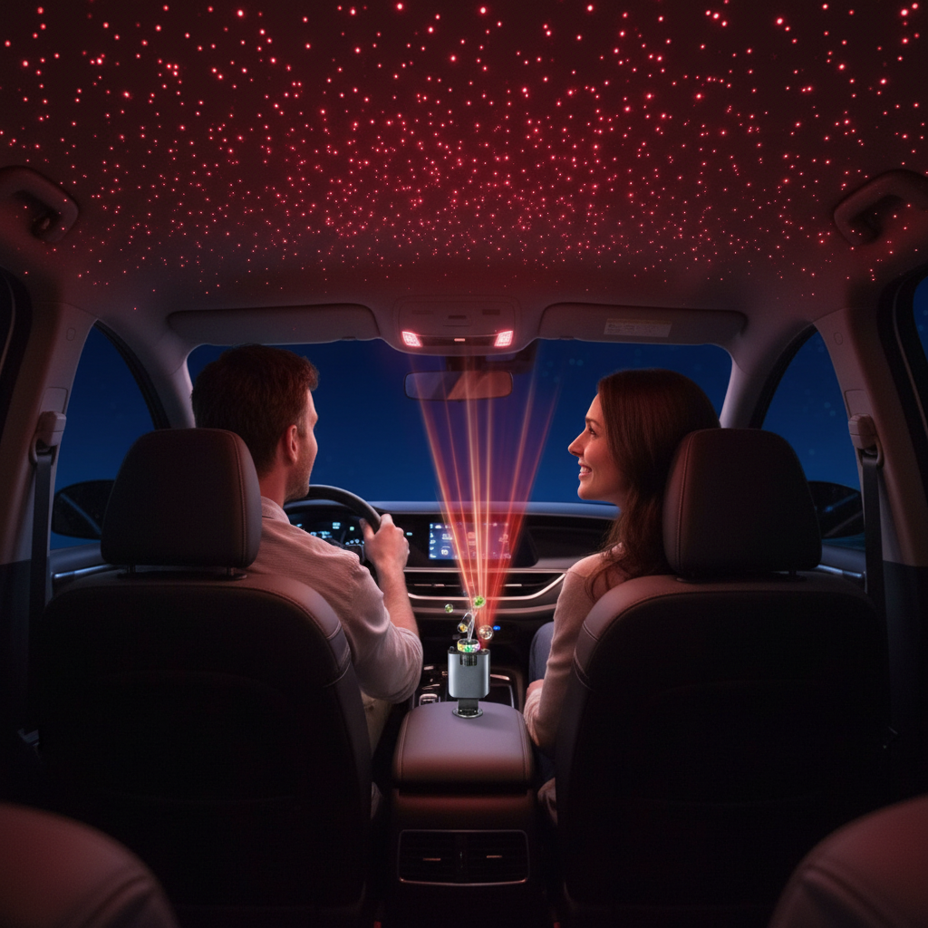W&O Aromatic Starlight Car Charger – Fast Charging, Dual Port + 3 Diffuser Bottles Free