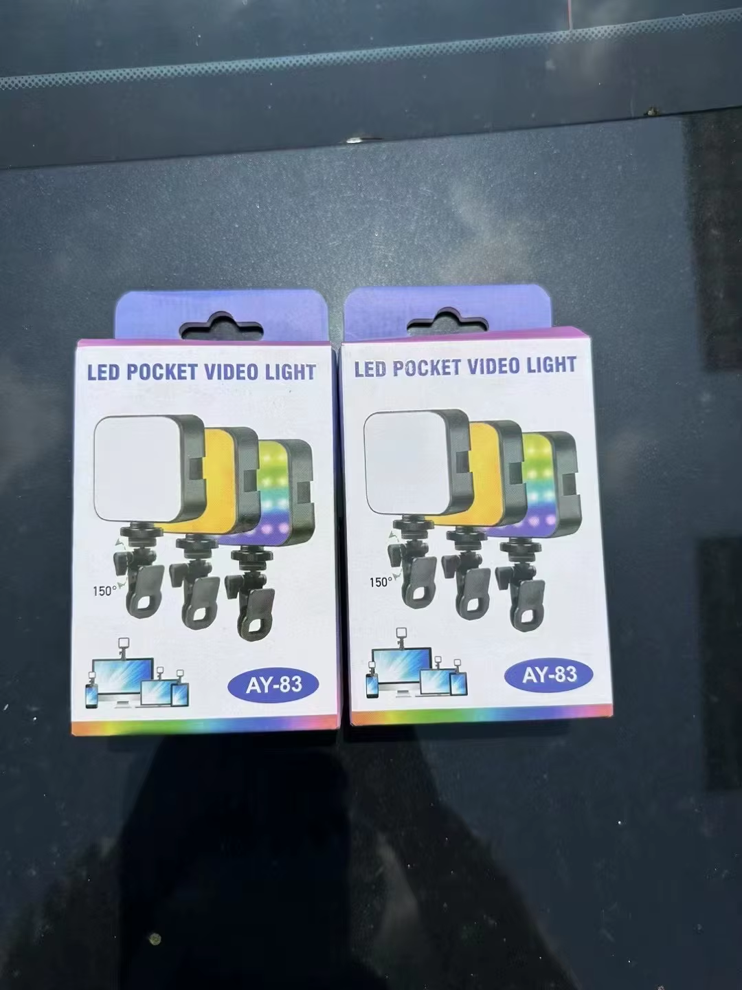 LED Pocket Video Light AY-83 Rechargable– RGB & White Modes with Clip